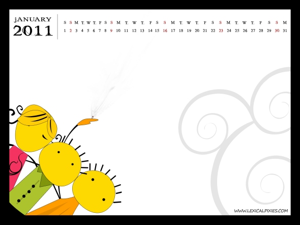 Desktop Wallpaper Calendar January 2011