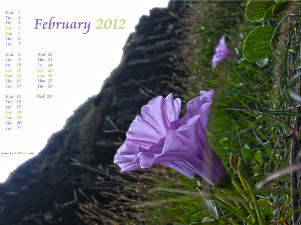 February 2012 Calendar Desktop Wallpaper